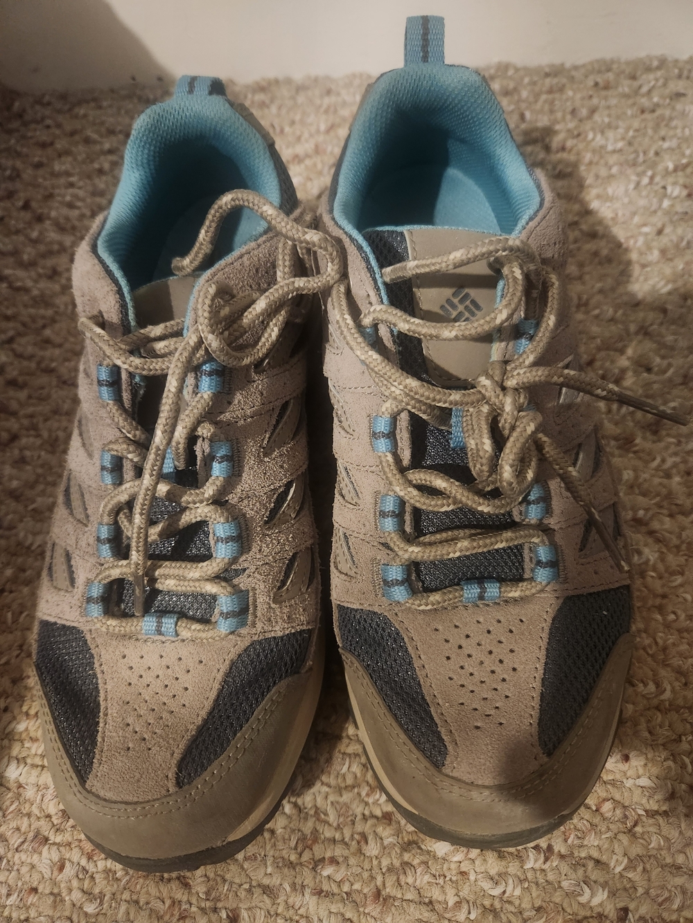 Columbia Women's Taupe & Light Blue Hiking Sneakers